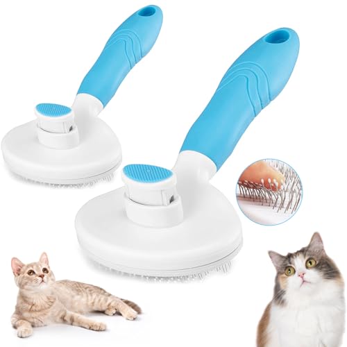 itPlus Self-Cleaning Slicker Brush for Pets - 2 Pack Blue