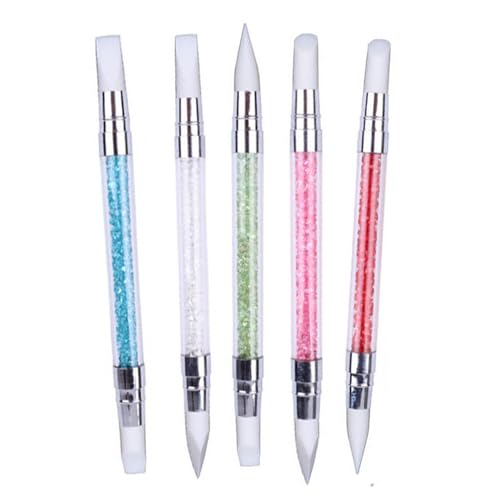 5-Piece Dual Tipped Silicone Nail Art Sculpture Pen Set