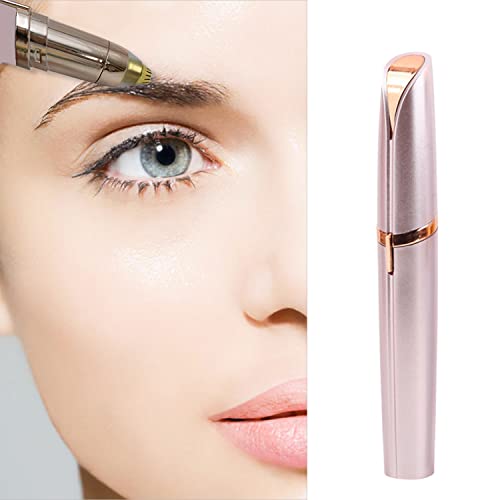 LiXiongBao USB Rechargeable Portable Electric Eyebrow Trimmer Pen for Women, Painless Precision Hair Remover, Safe Shaver Razor Tool for Face, Leg, Lip, Armpit, Hand (Rose Gold)