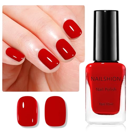 Nailshion 375 Noble Red French Nail Polish - Classic Air Dry Red Gel