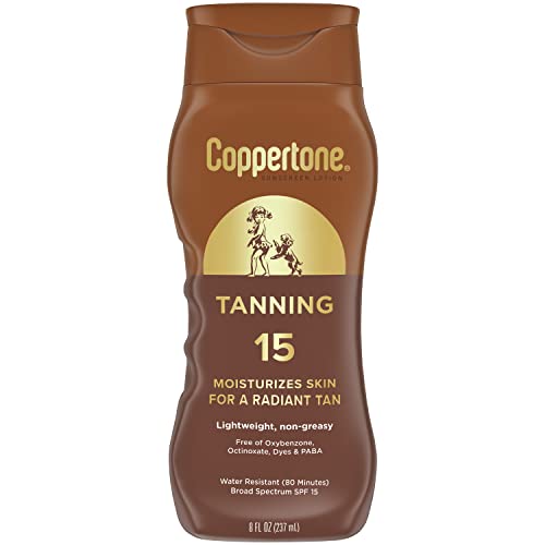Coppertone SPF 15 Tanning Sunscreen Lotion - 8 Fl Oz, Water-Resistant Broad Spectrum