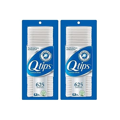 Q-tips Cotton Swabs For Hygiene and Beauty Care Original Cotton Swab Made With 100% Cotton 625 Count (Pack of 2)