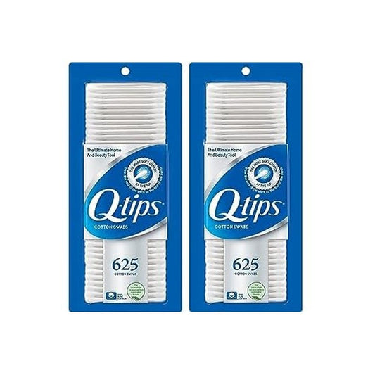 Q-tips Cotton Swabs For Hygiene and Beauty Care Original Cotton Swab Made With 100% Cotton 625 Count (Pack of 2)
