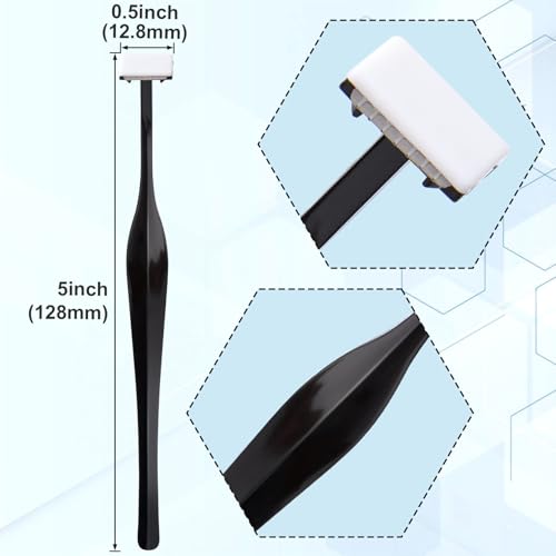 PAGOW 24pcs Eyebrow Razor, T-Shape Facial Razors for Women & Men, Eyebrow Shaper and Shaver with Protective Cover, Eyebrow Trimmer Kit for Face and Eye Brow (Black)