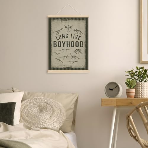 MOTERMATE Dinosaur Wall Art Poster for Boys - 12x16 In Canvas Decor