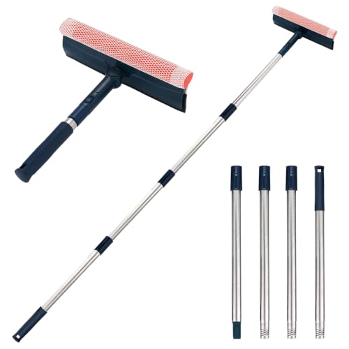 2-in-1 Window Squeegee with 56" Stainless Steel Handle