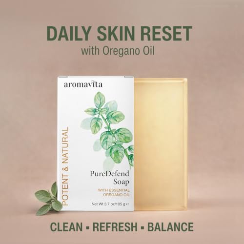 Aromavita Oregano Oil Soap Bars (2-Pack) - 3.5 oz Cleansing for Face, Hands & Body