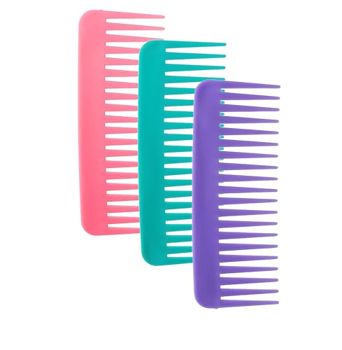 YOFAN 3-Pack Wide Tooth Detangling Comb – Handleless for Curly Thick Hair