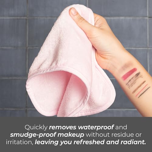 Tree To Tub Pink Reusable Makeup Remover Cloths for Face, Soft Microfiber Washcloths