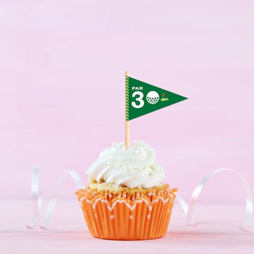 Golf Themed Toothpick Flags - 20 PCS Par 30 Birthday Picks