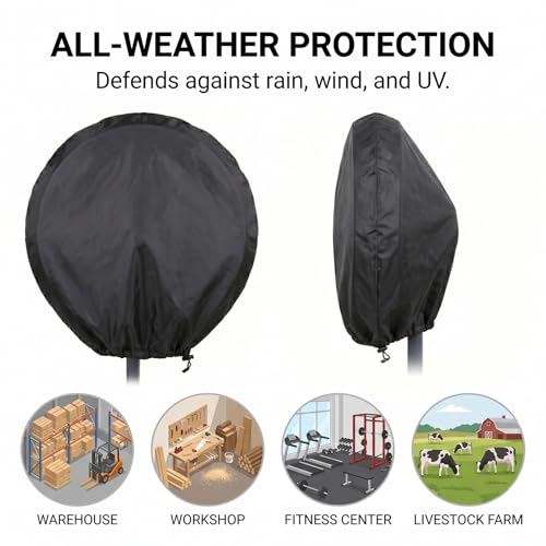 Heavy Duty Outdoor Fan Cover for 18-20 Inch Fans | Waterproof, UV Resistant Protection