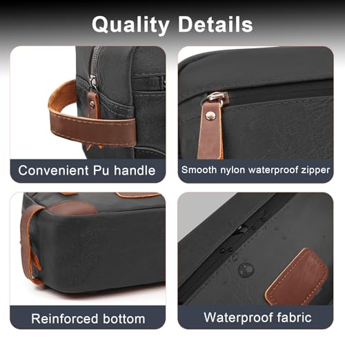 Wohlbege Men's Large Travel Toiletry Bag - Waterproof Bathroom Organizer