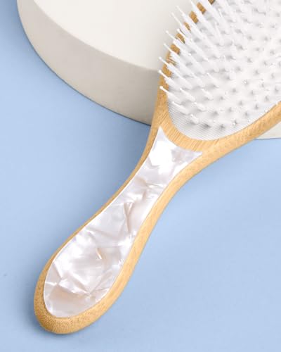 Bride Hair Brush - Eco-Friendly Bamboo, Iridescent Design