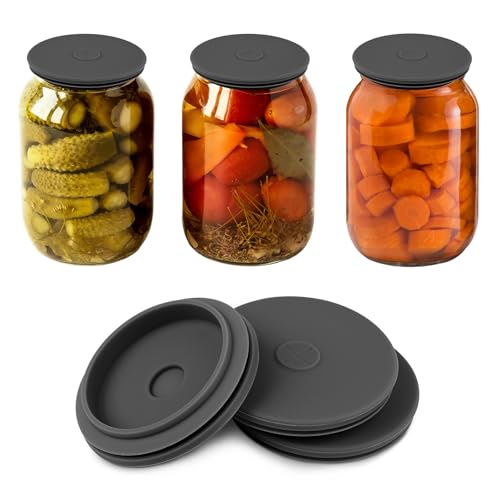 Mason Jar Fermentation Lids – Silicone Self-Burping Caps (3 Pack)