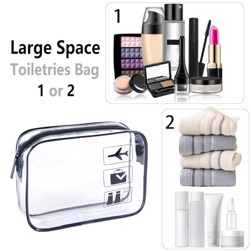 TREALDATE Clear TSA-Approved Travel Toiletry Bags - 10 Pack