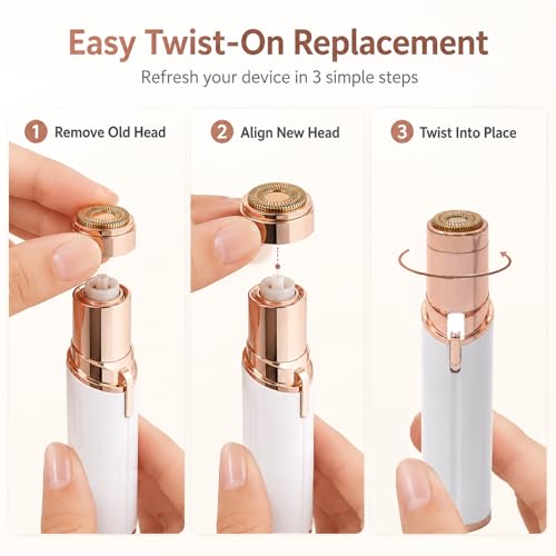 Ceooe 6 Pack Replacement Heads for Flawless Gen 2 Facial Hair Remover - Compatible with Finishing Touch Women's Razor