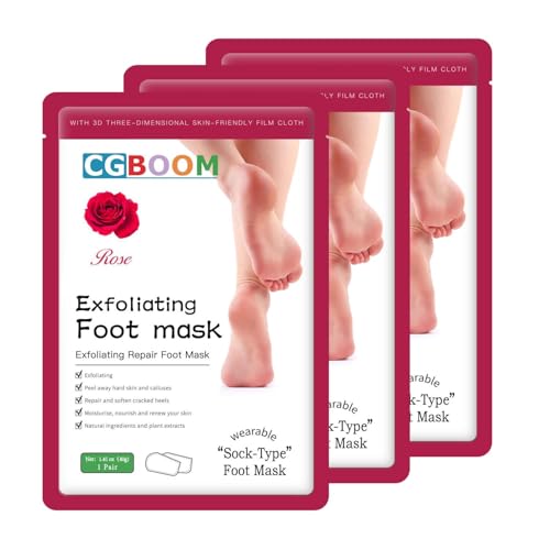 Foot Peel Mask 3 Pack - Exfoliating Callus Remover for Dead Skin & Rough Feet