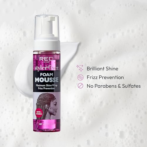 Red by Kiss Maximum Shine Wrap Mousse - Biotin & Vitamin E, 2 Pack