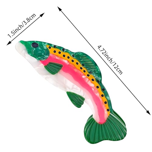 Arvintas Salmon Hair Claw Clip - Non Slip Acetate Hair Barrettes for Women & Girls - Pack of 1