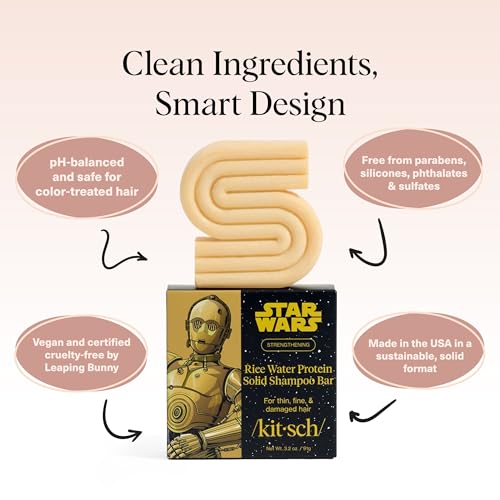 Kitsch Rice Water Shampoo Bar - C-3PO Design | Vegan Hair Care