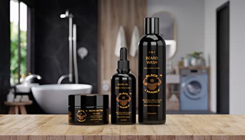 Black N Manly Beard Oil - Cologne Scented, 2 oz All Natural with Biotin & Collagen