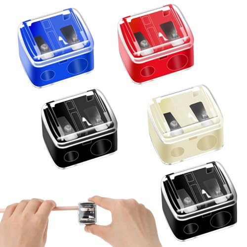 5-Pack Dual Hole Makeup Pencil Sharpeners - Compact & Colorful