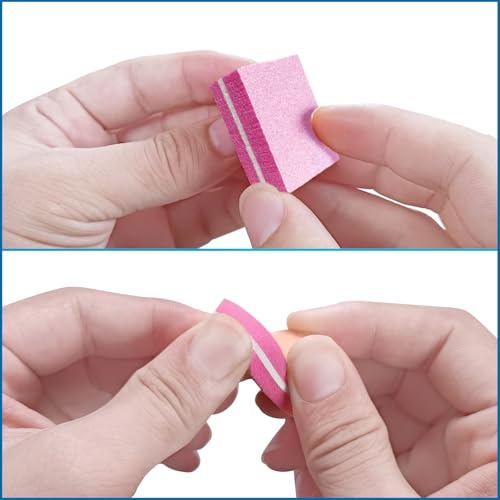 80/80 Grit Nail Buffers - Mini Nail Files for Acrylic & Natural Nails (50 Pack)