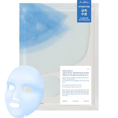 Dr.Althea Aqua Blue Hydration Mask Pack of 4 - Korean Vegan Skincare for Sensitive Skin