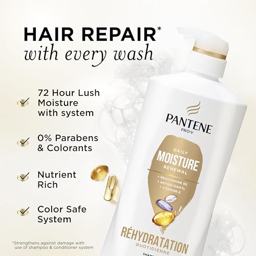 Pantene Daily Moisture Renewal Shampoo with Vitamin E - 27.7 Fl Oz