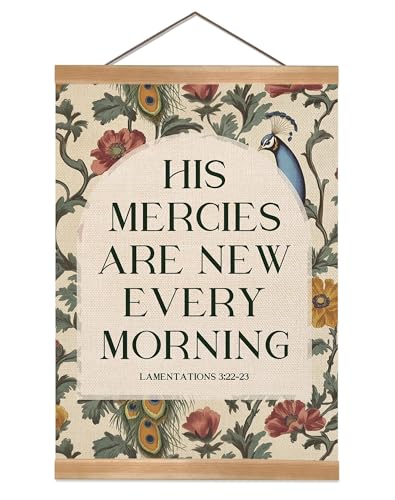 Christian Wall Art Poster - Bible Verse 'His Mercies Are New' 12x16