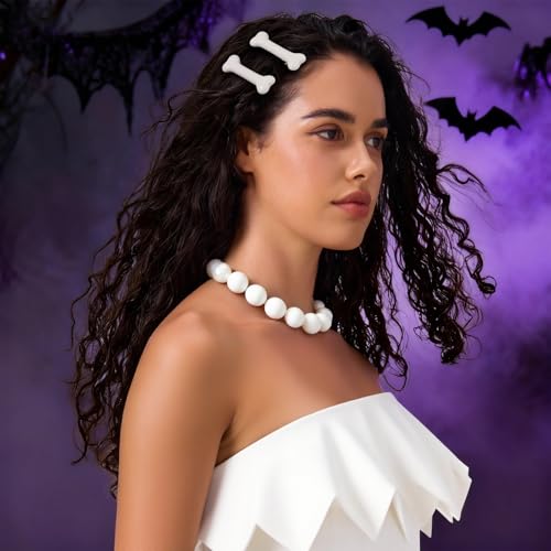 YGDZ 6PCS Bone Hair Clips Set - Cute Gothic Hair Accessories for Halloween & Cosplay