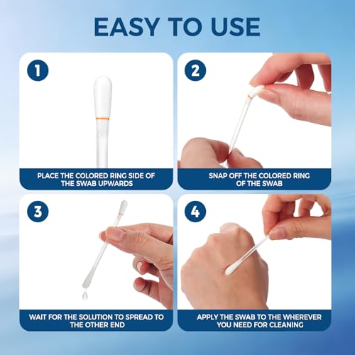 8cm Disposable Saline Cotton Swabs for Piercing Aftercare - 200 Pcs