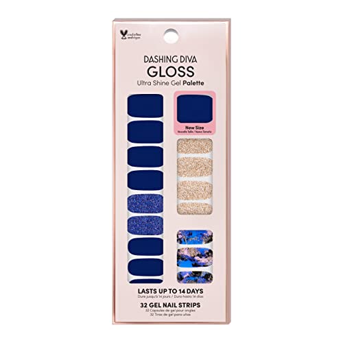Dashing Diva Blue Vixon Gel Nail Strips - Long-Lasting, Chip-Resistant Manicure