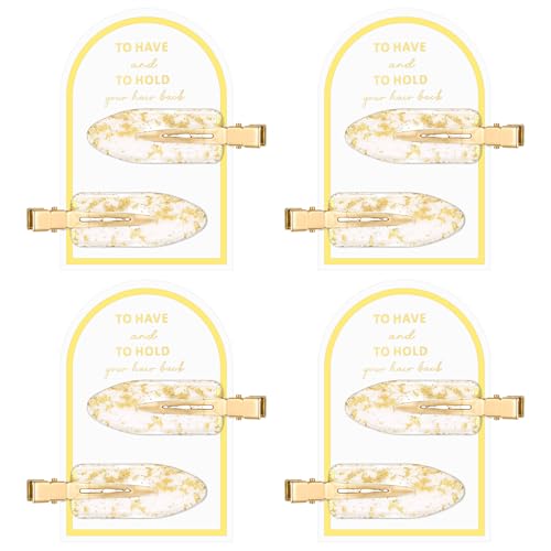 8 Pcs No Crease Hair Clips - Glitter Gold Hair Accessories for Makeup