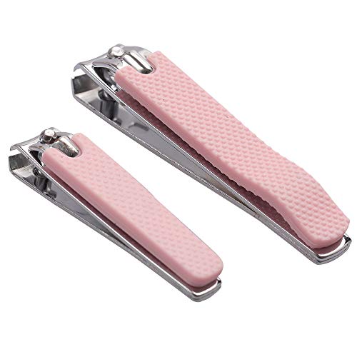 Pink Rocutus 2pcs Nail Clippers Set Portable Manicure & Pedicure Tools