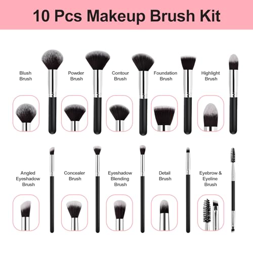 Zutcogo 13-Piece Professional Makeup Brush Set with Sponges