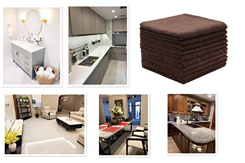 VeraSong Microfiber Cleaning Cloths, 12x12 Inch, 10 Pack - Ultra Absorbent & Lint-Free