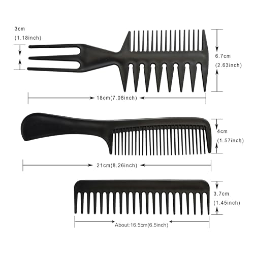 10-Piece Professional Black Hair Combs Set for Styling & Cutting