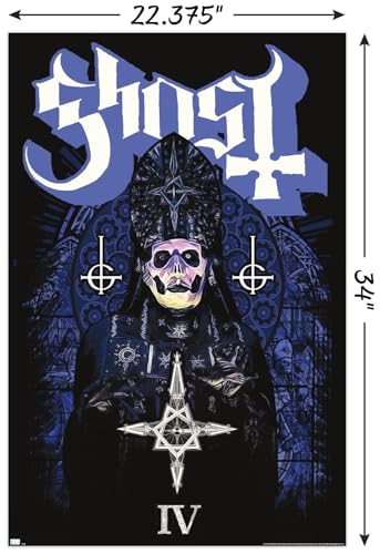 Ghost Stained Glass Wall Poster - 34" x 22" Unframed Art