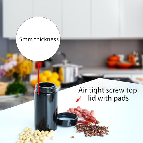 Matoolser 100ml Black Glass Airtight Storage Jar with UV Protection