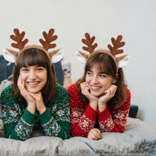 Deer Antler Headband for Adults - Lightweight Reindeer Costume Accessory
