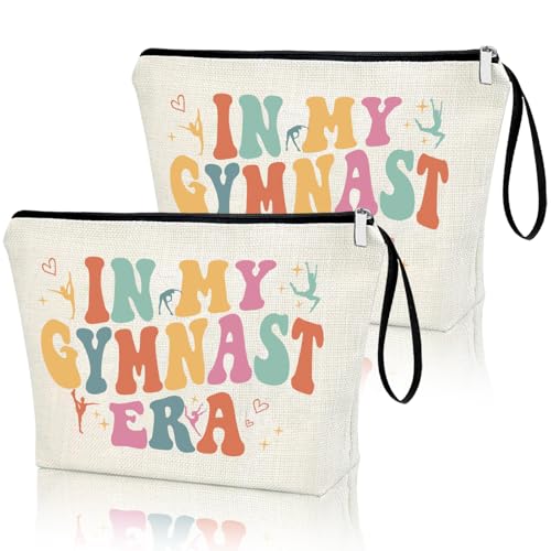 In My Gymnast Era Cosmetic Bag - 2 Pack Linen Travel Organizer Pouch