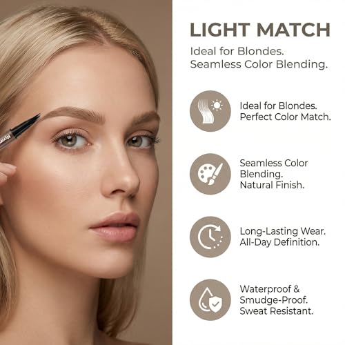 NyxaraJH 4D Double-Ended Eyebrow Pen - Black 5# Waterproof Brow Makeup