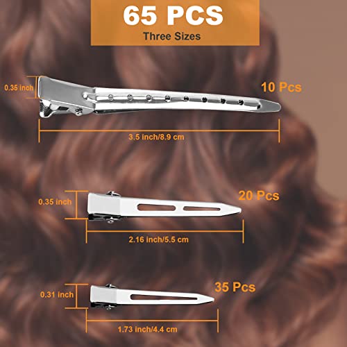 65PCS Duck Billed Hair Clips Set - Metal Alligator Clips for Styling