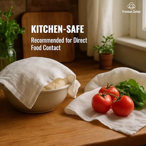 LITO Cotton Dish Cloths - Absorbent Kitchen Towels, 4 Pack 13"x13"