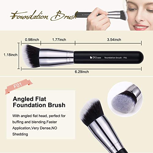 DUcare 4-Piece Flat Top Kabuki Makeup Brush Set for Foundation & Concealer