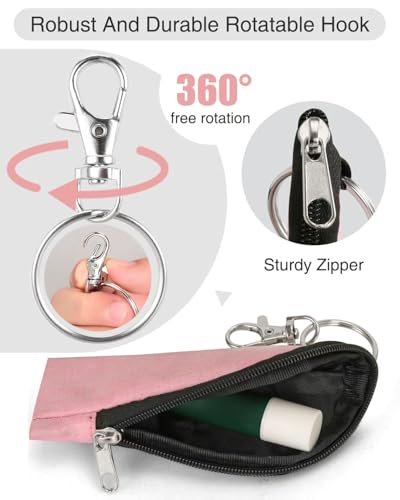 Portable Chapstick Holder Pouch with Hook - 3pcs Lip Balm Case