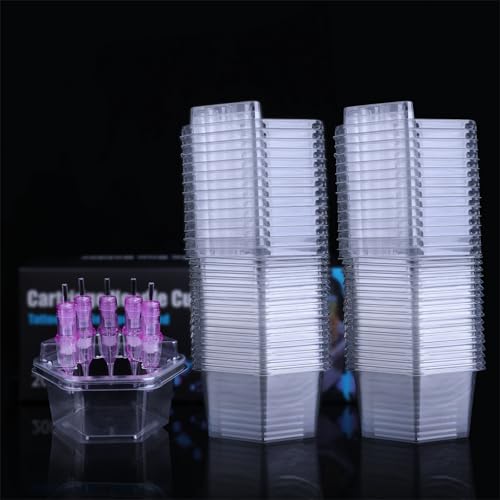 40PCS Disposable Tattoo Cartridge Needle Holder & Ink Rinse Cup Tray