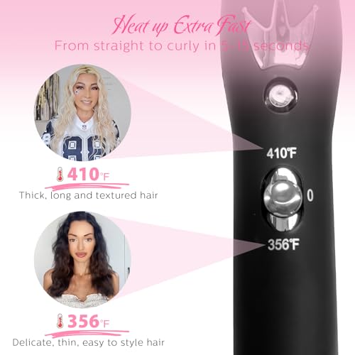 Aleath 3-Barrel Curling Iron, 1-Inch Ceramic Hair Waver with Temp Control