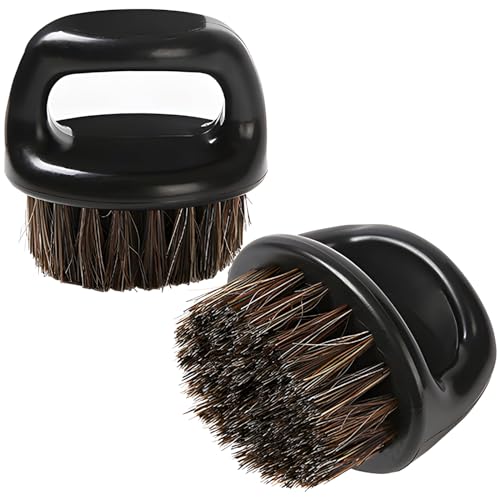 2-Pack Professional Boar Bristle Knuckle Brush for Beard Grooming